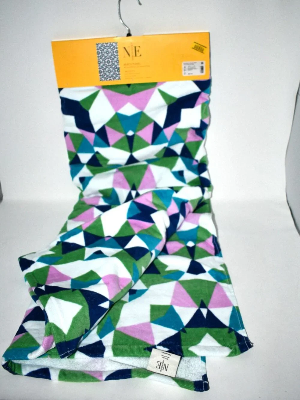 Noble Excellence Beach Towel Blue Multi 40x70 100% Cotton NWT Oversized